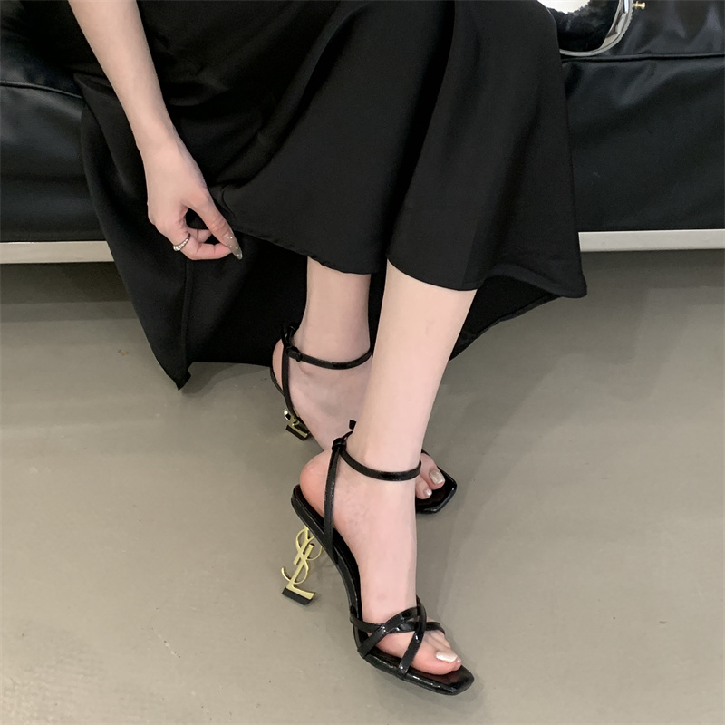 Miting Design One-Strap Square-Toe Sexy Open-Toe Sandals 2026 Summer New Style Irregular Heel High Heels - Image 4