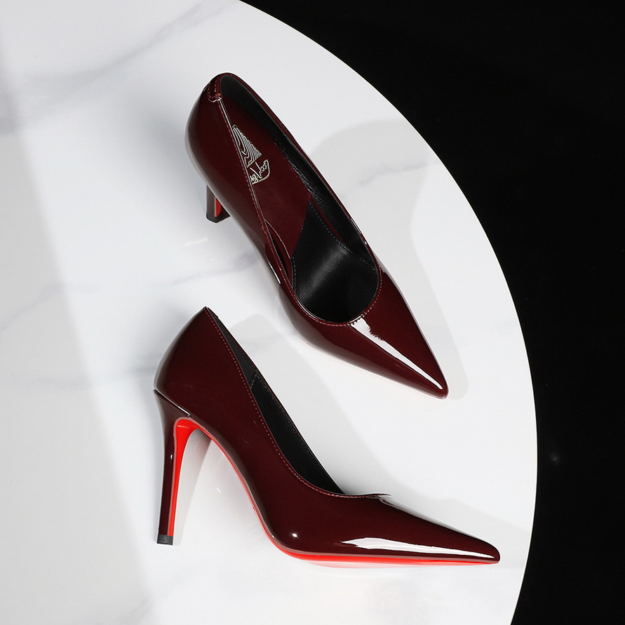 BIGWOOD Women's Patent Leather Pointed Toe High Heel Shoes - 10cm Stiletto, Red, Sizes 34-40 - Image 2