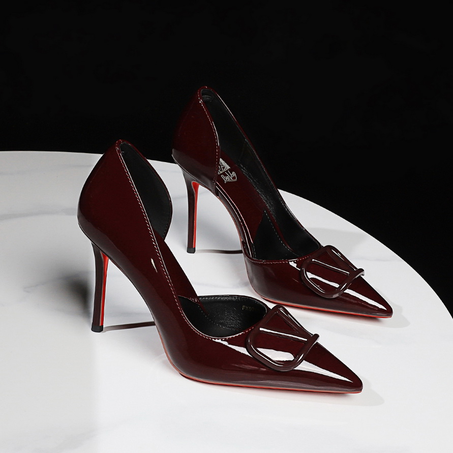 BIGWOOD Women's Sexy Red Sole High Heel Shoes Pointed Toe Shallow Mouth Side Hollow Party Shoes - Image 2
