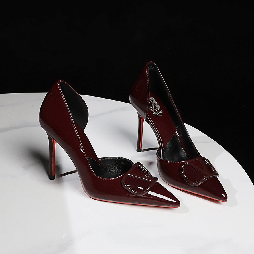 BIGWOOD Women’s Sexy Red Sole High Heel Shoes Pointed Toe Shallow Mouth Side Hollow Party Shoes