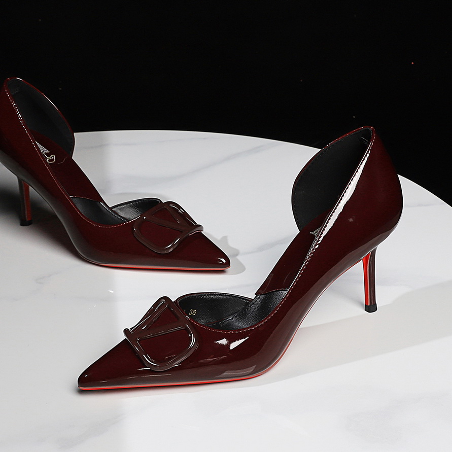 European American Style Sexy Thin Heel Red Sole High Heel Shoes Fashion V-Cut Pointed Toe Side Open Banquet Women's Shoes - Image 4