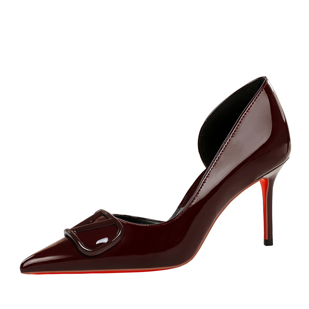European American Style Sexy Thin Heel Red Sole High Heel Shoes Fashion V-Cut Pointed Toe Side Open Banquet Women's Shoes - Image 5
