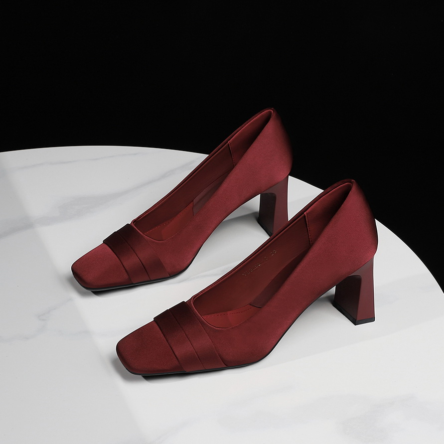 European American Style Fashion Velvet Bow Pointed Toe Shallow Mouth One-Button Strap Thin Heel High Backless Women's Shoes - Image 4